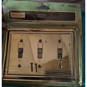 Allen + Roth Triple Toggle Wall Plate Gold 0140261 Light Switch